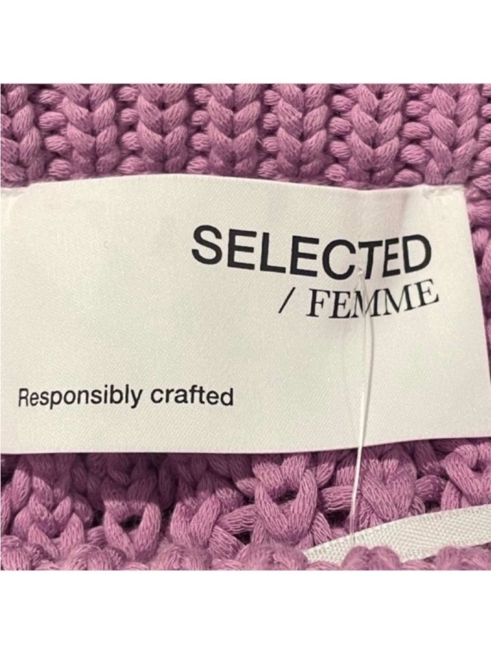 Selected Femme NWT chunky shortsleeved knit weave violet sweater extra large - Picture 13 of 14